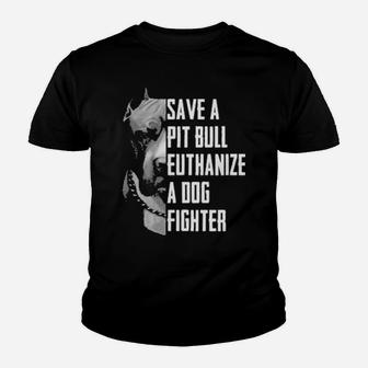 The Rock Save A Pitbull Euthanize A Dog Fighter Youth T-shirt - Monsterry