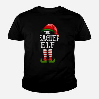 The Teacher Elf Family Matching Christmas Group Gifts Pajama Sweatshirt Youth T-shirt | Crazezy AU