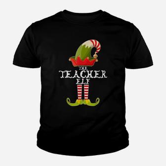 The Teacher Elf Funny Christmas Gift Matching Family Group Youth T-shirt | Crazezy UK