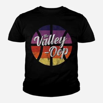 The Valley Oop Phoenix Basketball Retro Sunset Basketball Youth T-shirt | Crazezy