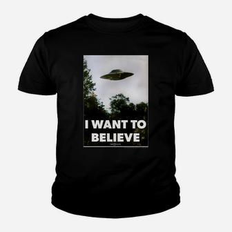 The X-Files I Want To Believe Ufo Poster Youth T-shirt | Crazezy AU