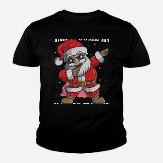 There's Some Hos In This House Dabbing Santa Claus Christmas Sweatshirt Youth T-shirt | Crazezy