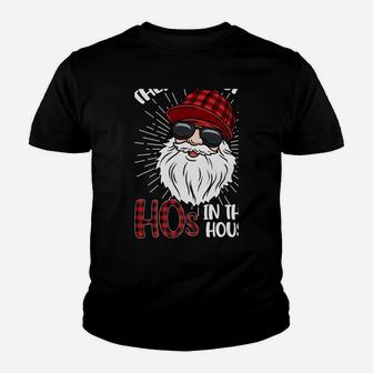There's Some Hos In This House Funny Santa Claus Christmas Sweatshirt Youth T-shirt | Crazezy CA