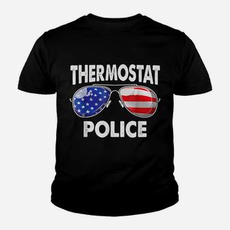 Thermostat Police T Shirt Usa Flag Sunglasses Fathers Day Youth T-shirt | Crazezy