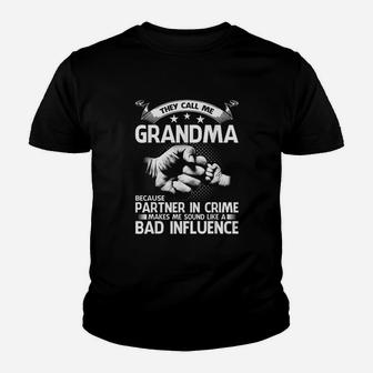 They Call Me Grandma Because Partner In Crime Youth T-shirt | Crazezy CA