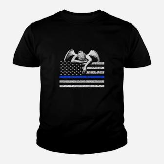Thin Blue Line Flag To Honor The Fallen Police Youth T-shirt | Crazezy DE