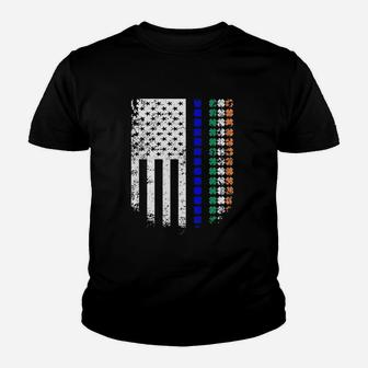 Thin Blue Line Us Flag Youth T-shirt | Crazezy