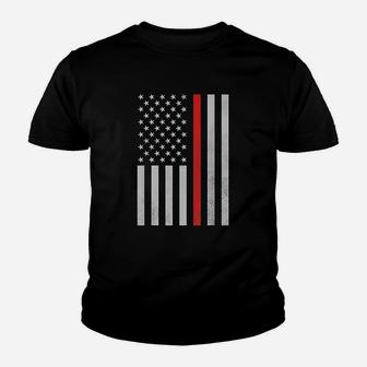 Thin Red Line Firefighter American Flag Youth T-shirt | Crazezy AU