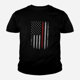 Thin Red Line Flag American Patriot Youth T-shirt | Crazezy AU