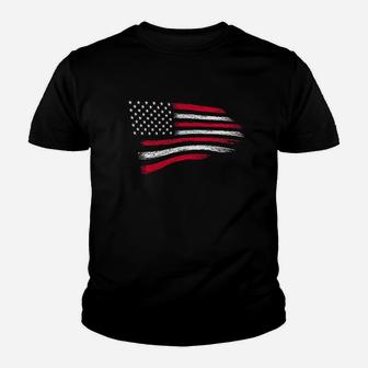 Thin Red Line Patriotic Firefighter Usa Flag Youth T-shirt | Crazezy DE