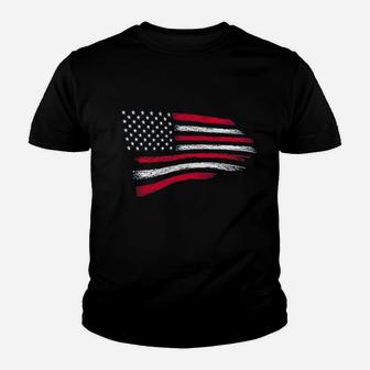 Thin Red Line Patriotic Firefighter Usa Flag Youth T-shirt | Crazezy DE