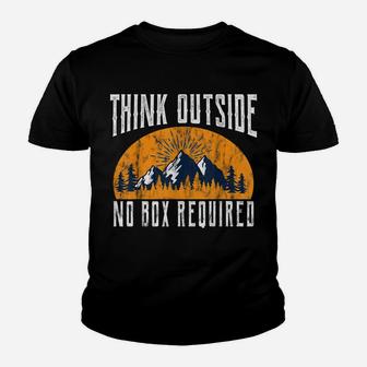 Think Outside No Box Required - Camping Hiking Tshirt Youth T-shirt | Crazezy DE