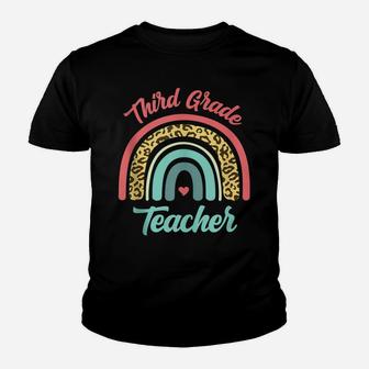 Third Grade Teacher Funny Teaching 3Rd Leopard Rainbow Fun Youth T-shirt | Crazezy