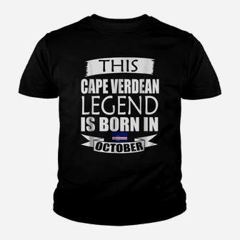 This Cape Verdean Legend Is Born In October Birthday Youth T-shirt | Crazezy