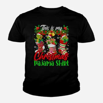 This Is My Christmas Pajama Shirt Santa Turtle In Xmas Socks Youth T-shirt | Crazezy DE