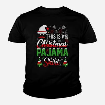 This Is My Christmas Pajama Shirt Xmas Lights Funny Holiday Youth T-shirt | Crazezy UK
