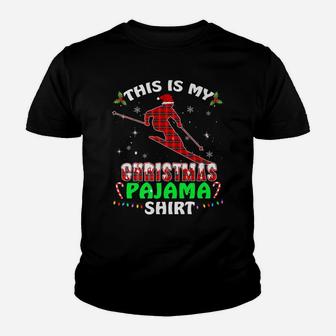 This Is My Christmas Pajama Xmas Funny Ski Gifts Youth T-shirt | Crazezy