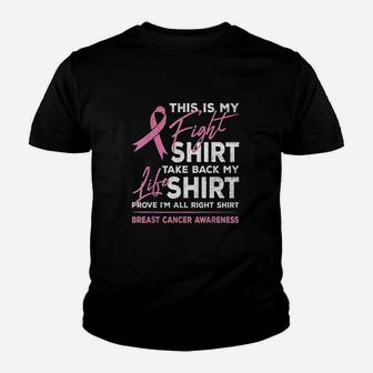 This Is My Fight Awareness Pink Ribbon Youth T-shirt | Crazezy