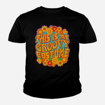 This Is My Groovy Costume - With Retro Flower Power Youth T-shirt | Crazezy