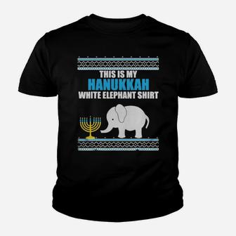 This Is My Hanukkah White Elephan Ugly Hanukkah Youth T-shirt - Monsterry