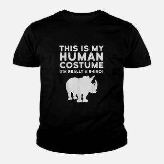 This Is My Human Costume I Am Really A Rhino Youth T-shirt | Crazezy DE
