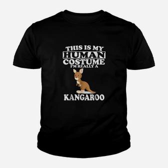 This Is My Human Costume Im Really A Kangaroo Funny Youth T-shirt | Crazezy UK