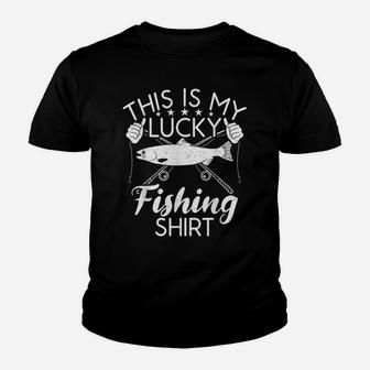 This Is My Lucky Fishing Shirt Angling Hunting Fishing Youth T-shirt | Crazezy CA
