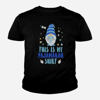 This Is My Pajamakah Xmas Gnome Dreidel Youth T-shirt - Monsterry