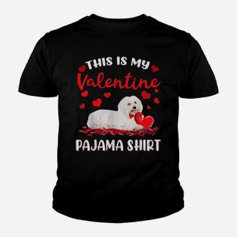 This Is My Valentine Maltese Dog Youth T-shirt - Monsterry