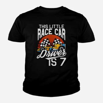 This Little Race Car Driver Is 2 Racing Birthday Party Youth T-shirt - Monsterry DE