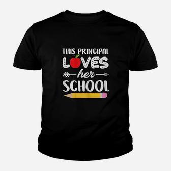 This Principal Loves Her School Funny Principal Gift Youth T-shirt | Crazezy