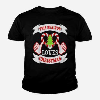 This Realtor Loves Christmas Funny Real Estate Agent Xmas Youth T-shirt | Crazezy DE