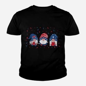 Three Gnomes Celebrating Independence Usa Day 4Th Of July Youth T-shirt | Crazezy