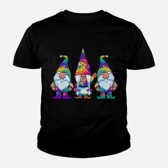 Three Hippie Gnomes Tie Dye Retro Vintage Hat Peace Gnome Sweatshirt Youth T-shirt | Crazezy AU