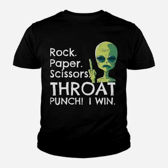 Throat Punch Rock Paper Scissors Inspired Roshambo Related D Youth T-shirt | Crazezy