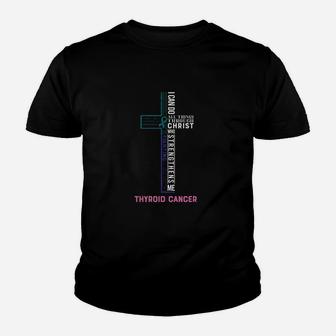 Thyroid Awareness Fight Ribbon Youth T-shirt | Crazezy