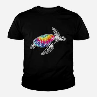 Tie Dye Sea Turtle Lovers Fun Hippie Retro Ocean Life Gift Youth T-shirt | Crazezy