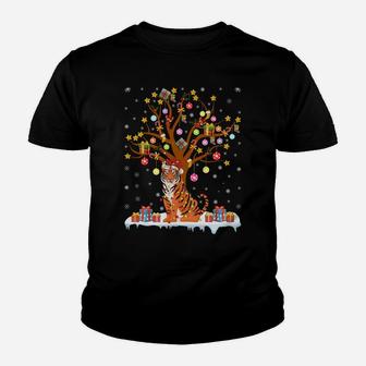 Tigers Lighting Xmas Tree Gift Tiger Christmas Tree Sweatshirt Youth T-shirt | Crazezy AU