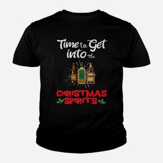 Time To Get Into The Christmas Spirits Funny Youth T-shirt | Crazezy