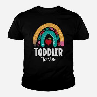 Toddler Teacher, Funny Boho Rainbow For Teachers Youth T-shirt | Crazezy