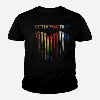 Together We Rise All Lives Matter Symbol Hands Heart Lgbt Youth T-shirt - Monsterry