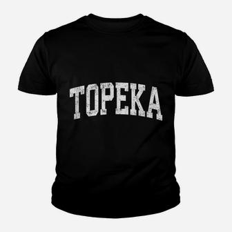 Topeka Kansas Ks Vintage Athletic Sports Design Youth T-shirt | Crazezy CA