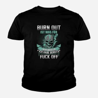 Totenkopf Schwarzes Kinder Tshirt mit Burn Out Statement, Modisches Print-Design - Seseable