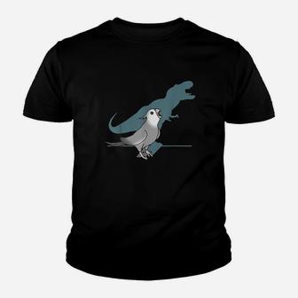 Trex White Faced Cockatiel Funny Grey Cockatiel Dinosaur Youth T-shirt | Crazezy AU