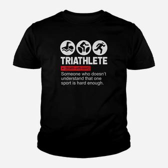 Triathlet Ein Sport Ist Nicht Genug Triathlon Kinder T-Shirt - Seseable