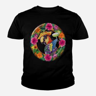 Tropical Parrot Margarita Cocktail Shirt Summer Flower Gift Youth T-shirt | Crazezy DE