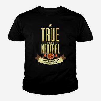 True Neutral D20 Dice Rpg Alignment Youth T-shirt | Crazezy