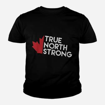 True North Strong Maple Leaf Canadian Flag Youth T-shirt | Crazezy AU