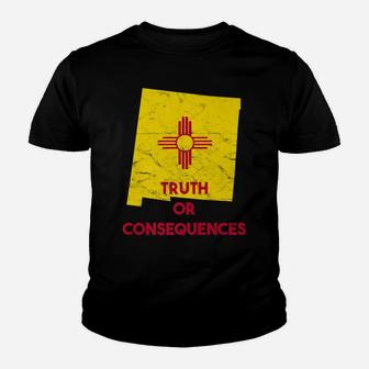 Truth Or Consequences New Mexico Nm Retro Vintage Youth T-shirt | Crazezy DE