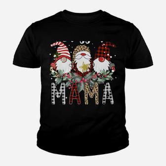 Tu Blessed Mama Christmas Leopard Buffalo Plaid Gnome Youth T-shirt | Crazezy